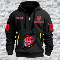 NC State Wolfpack - Custom Name and Number Quarter Zip Hoodie