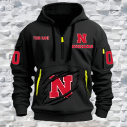 Nebraska Cornhuskers - Custom Name and Number Quarter Zip Hoodie