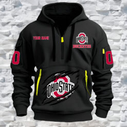 Ohio State Buckeyes - Custom Name and Number Quarter Zip Hoodie