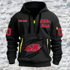 Ole Miss Rebels - Custom Name and Number Quarter Zip Hoodie