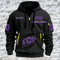 TCU Horned Frogs - Custom Name and Number Quarter Zip Hoodie