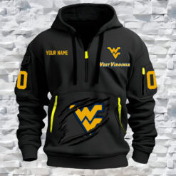 West Virginia Mountaineers - Custom Name and Number Quarter Zip Hoodie