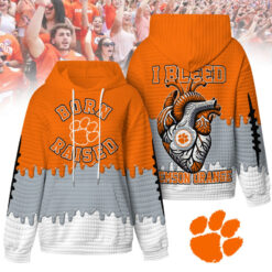 Clemson Tigers - Unisex Born and Raised Waffle Hoodie