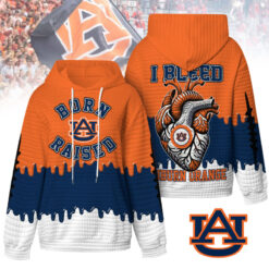 Auburn Tigers - Unisex Born and Raised Waffle Hoodie