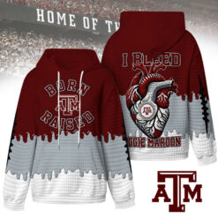 Texas A&M Aggie - Unisex Born and Raised Waffle Hoodie