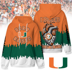 Miami Hurricanes - Unisex Born and Raised Waffle Hoodie