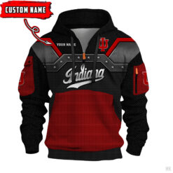 Indiana Hoosiers - 3D Quarter Zip Hoodie For Fans