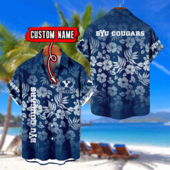 BYU Cougars | Custom Name Tropical Floral Aloha Shirt for Fans FT18326