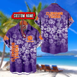Clemson Tigers | Custom Name Tropical Floral Aloha Shirt for Fans FT18326
