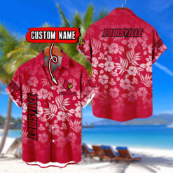 Louisville Cardinals | Custom Name Tropical Floral Aloha Shirt for Fans FT18326