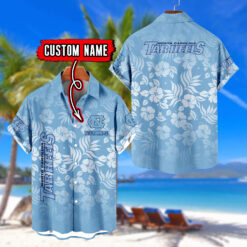 North Carolina Tar Heels | Custom Name Tropical Floral Aloha Shirt for Fans FT18326