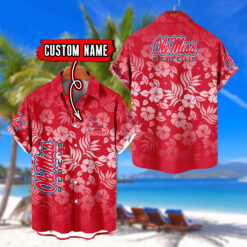 Ole Miss Rebels | Custom Name Tropical Floral Aloha Shirt for Fans FT18326