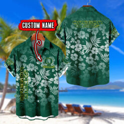Oregon Ducks | Custom Name Tropical Floral Aloha Shirt for Fans FT18326