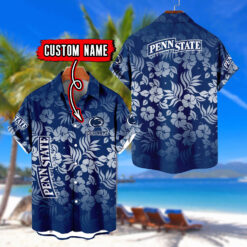 Penn State Nittany Lions | Custom Name Tropical Floral Aloha Shirt for Fans FT18326