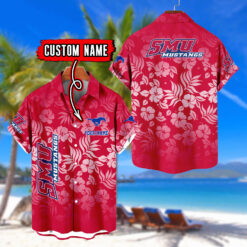 SMU Mustangs | Custom Name Tropical Floral Aloha Shirt for Fans FT18326