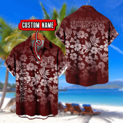 Texas A&M Aggies | Custom Name Tropical Floral Aloha Shirt for Fans FT18326