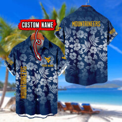 West Virginia Mountaineers | Custom Name Tropical Floral Aloha Shirt for Fans FT18326