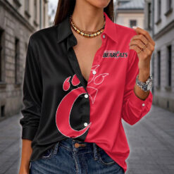 Cincinnati Bearcats | Women's Split Color Long Sleeve Button-Up Shirt