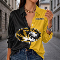 Missouri Tigers | Women's Split Color Long Sleeve Button-Up Shirt