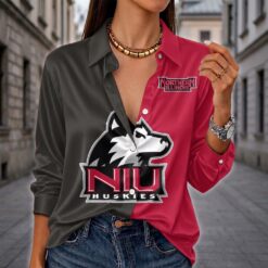 Northern Illinois Huskies | Women's Split Color Long Sleeve Button-Up Shirt