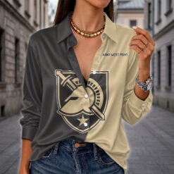 Army Black Knights | Women's Split Color Long Sleeve Button-Up Shirt