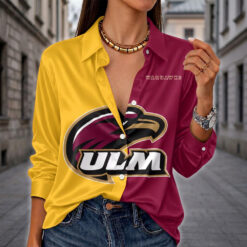 Louisiana-Monroe Warhawks | Women's Split Color Long Sleeve Button-Up Shirt