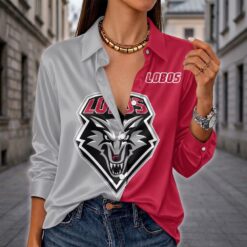 New Mexico Lobos | Women's Split Color Long Sleeve Button-Up Shirt