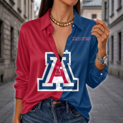 Arizona Wildcats | Women's Split Color Long Sleeve Button-Up Shirt