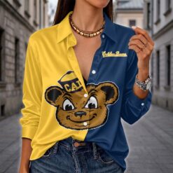 California Golden Bears | Women's Split Color Long Sleeve Button-Up Shirt