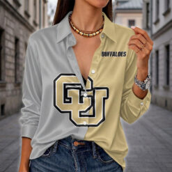 Colorado Buffaloes | Women's Split Color Long Sleeve Button-Up Shirt