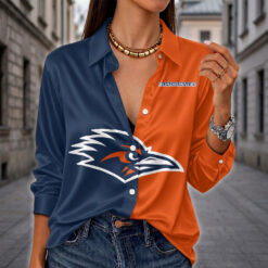 UTSA Roadrunners | Women's Split Color Long Sleeve Button-Up Shirt