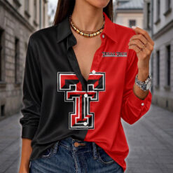 Texas Tech Red Raiders | Women's Split Color Long Sleeve Button-Up Shirt