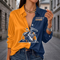 UTEP Miners | Women's Split Color Long Sleeve Button-Up Shirt