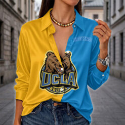 UCLA Bruins | Women's Split Color Long Sleeve Button-Up Shirt