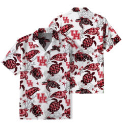 Houston Cougars - Summer Hawaiian Shirt Featuring Sea Turtles