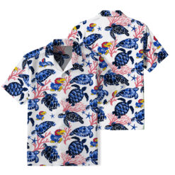 Kansas Jayhawks - Summer Hawaiian Shirt Featuring Sea Turtles