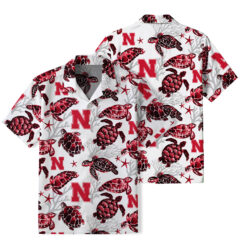 Nebraska Cornhuskers - Summer Hawaiian Shirt Featuring Sea Turtles