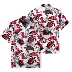 Ole Miss Rebels - Summer Hawaiian Shirt Featuring Sea Turtles