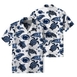 Penn State Nittany Lions - Summer Hawaiian Shirt Featuring Sea Turtles