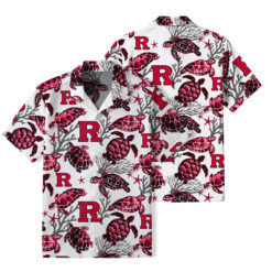 Rutgers Scarlet Knights - Summer Hawaiian Shirt Featuring Sea Turtles