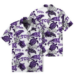 TCU Horned Frogs - Summer Hawaiian Shirt Featuring Sea Turtles
