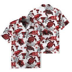 Texas Tech Red Raiders - Summer Hawaiian Shirt Featuring Sea Turtles