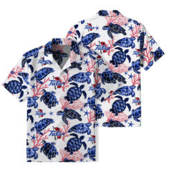 Tulsa Golden Hurricane - Summer Hawaiian Shirt Featuring Sea Turtles