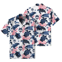 UConn Huskies - Summer Hawaiian Shirt Featuring Sea Turtles