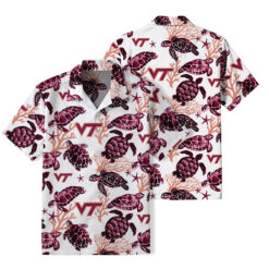 Virginia Tech Hokies - Summer Hawaiian Shirt Featuring Sea Turtles