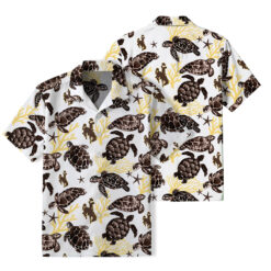 Wyoming Cowboys - Summer Hawaiian Shirt Featuring Sea Turtles
