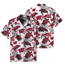 Wisconsin Badgers - Summer Hawaiian Shirt Featuring Sea Turtles