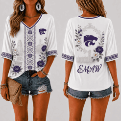 Kansas State Wildcats Women’s Floral V-Neck Shirt