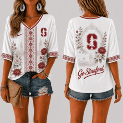 Stanford Cardinal Women’s Floral V-Neck Shirt