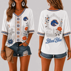 Boise State Broncos Women’s Floral V-Neck Shirt